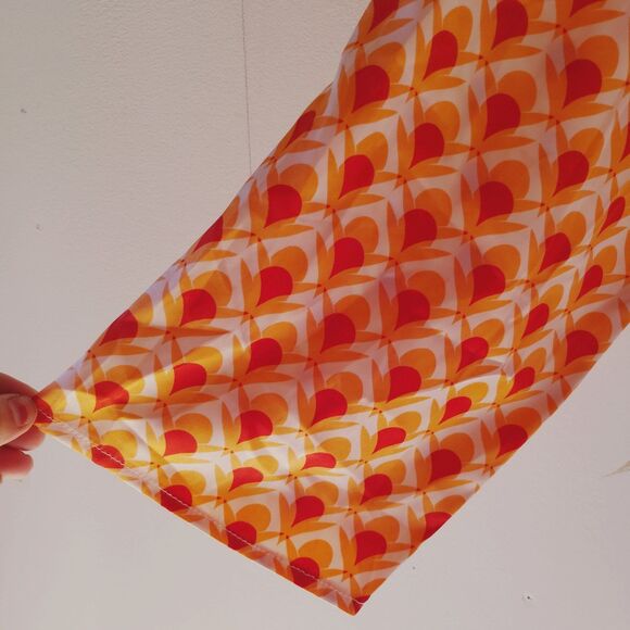 Forever 21 Women' 0X Silky Satin Midi Dress Orange Summer Spring Long Sleeve - Picture 3 of 6